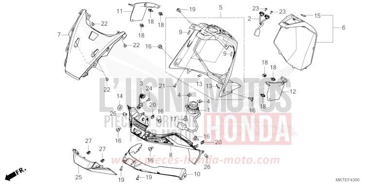 UPPER COWL for X-ADV 750 GRAPHITE BLACK (NHB01) from 2025
